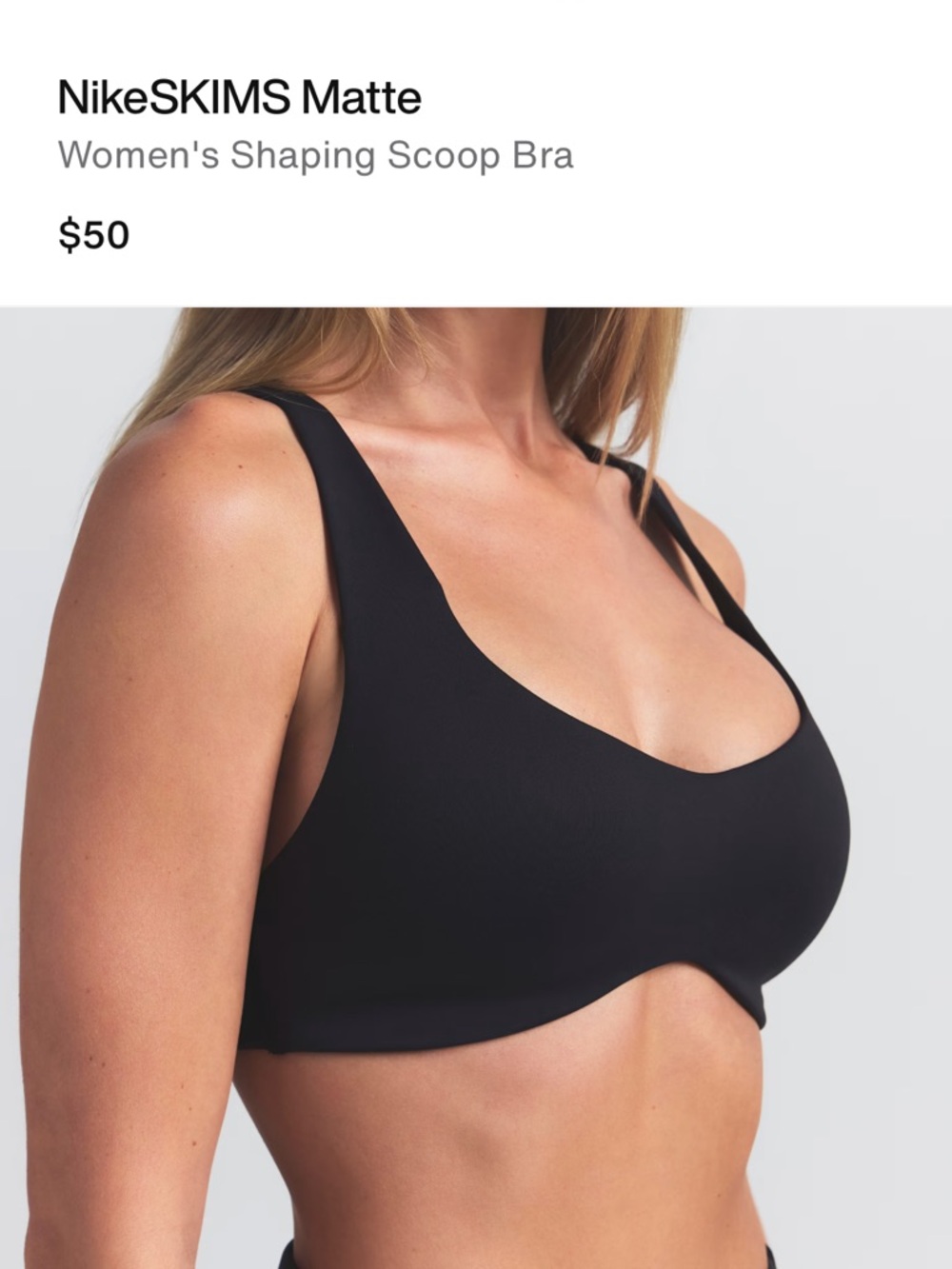 NikeSKIMS Matte Shaping Scoop Bra - Black